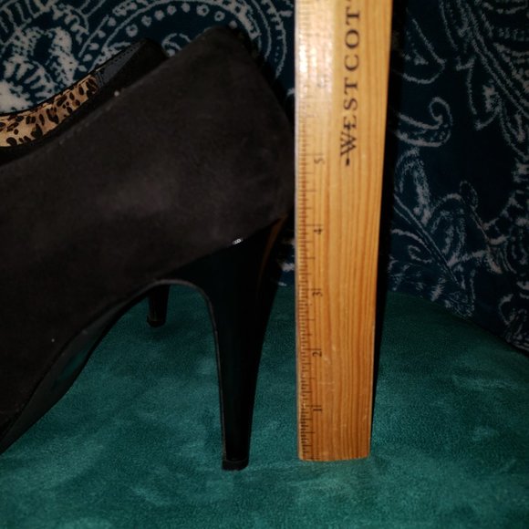 Style & Co Webb Black Leather Upper Platform Toe Heel Size 7.5 - Picture 6 of 6